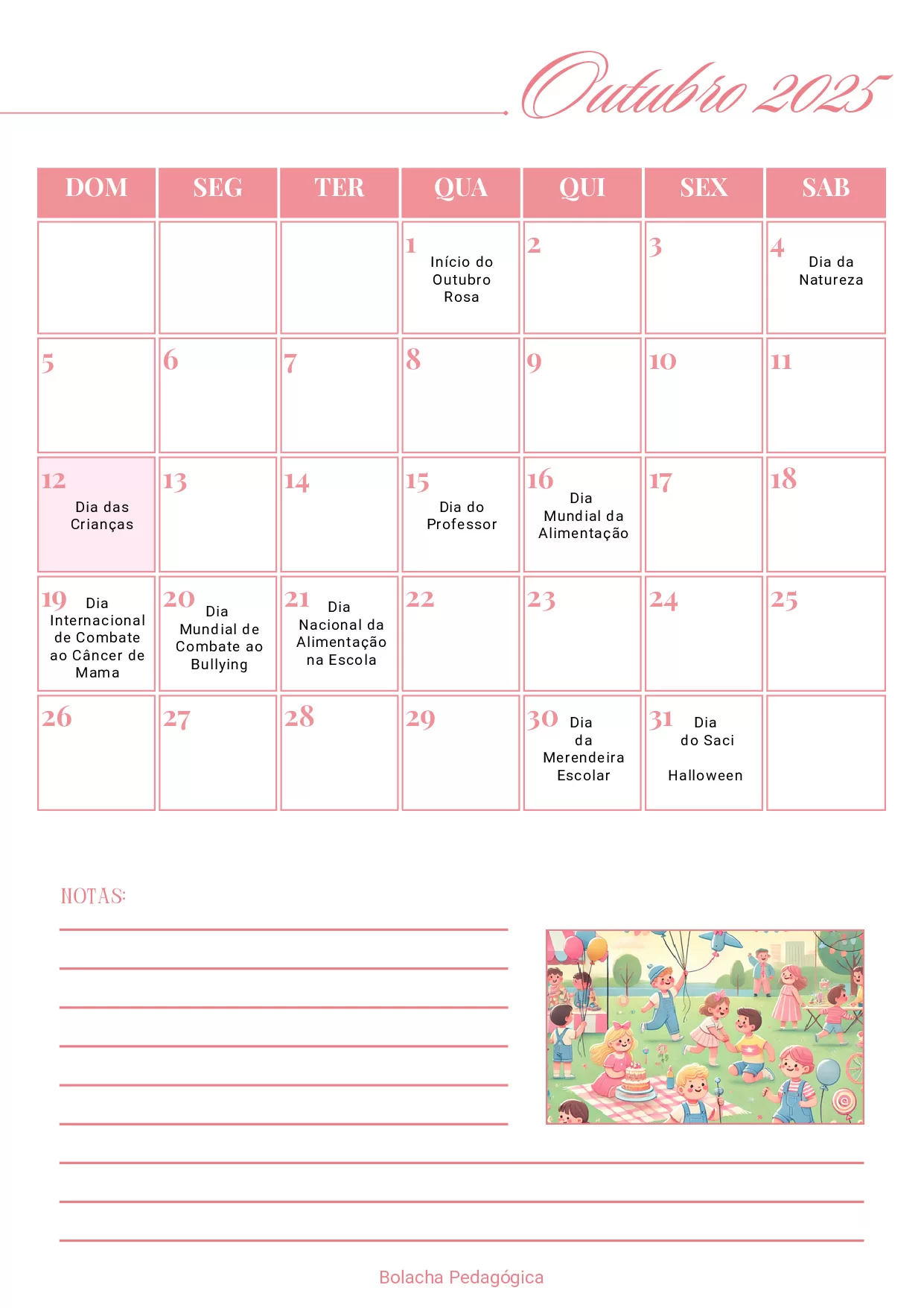 Calendario Interativo 2025 E Dias Da Semana 12