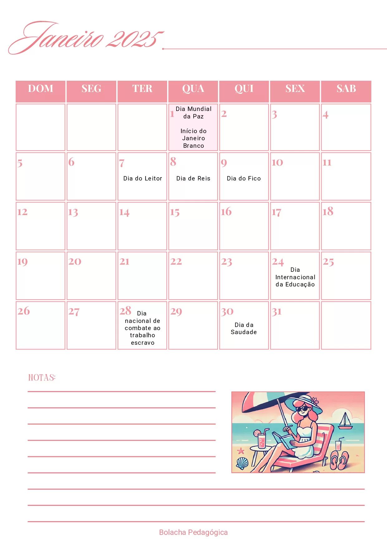 Calendario Interativo 2025 E Dias Da Semana 3