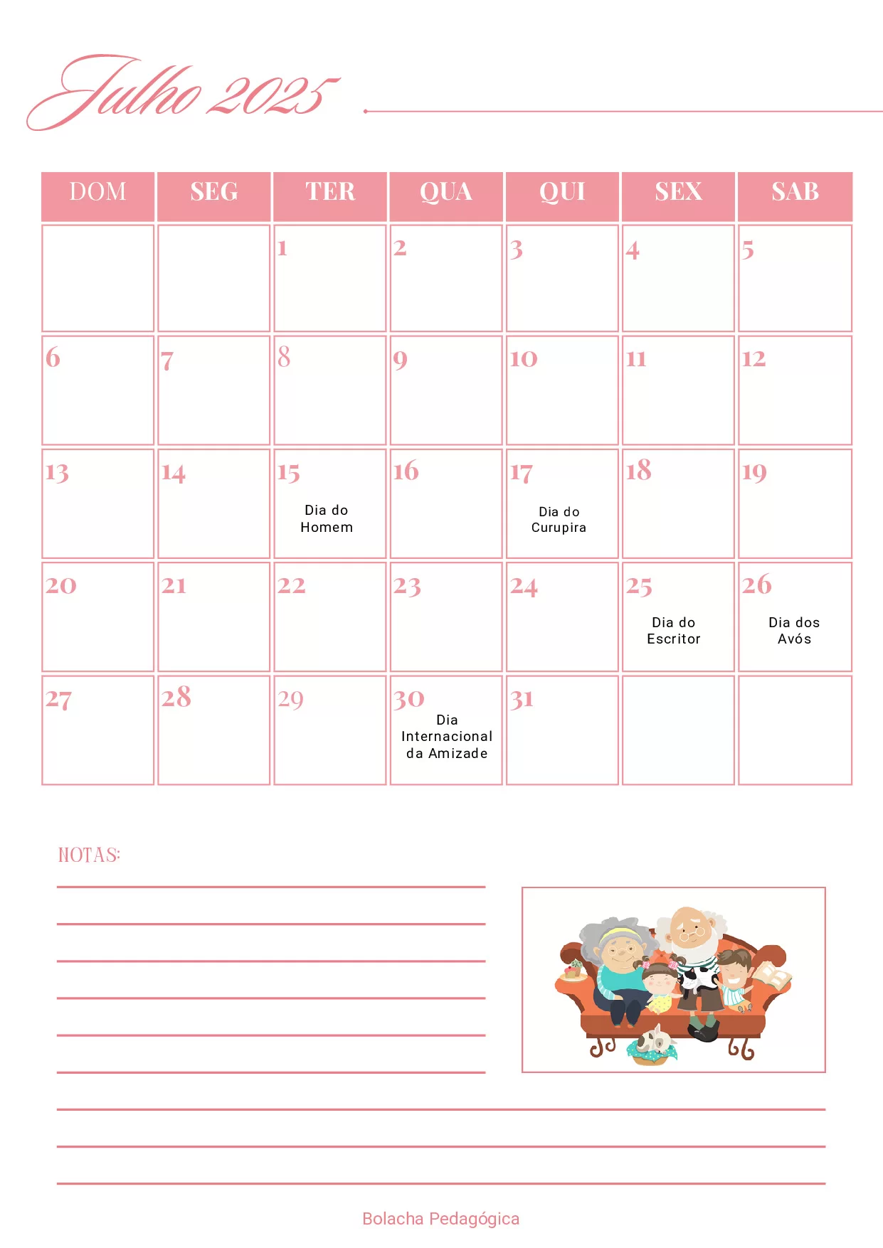 Calendario Interativo 2025 E Dias Da Semana 9