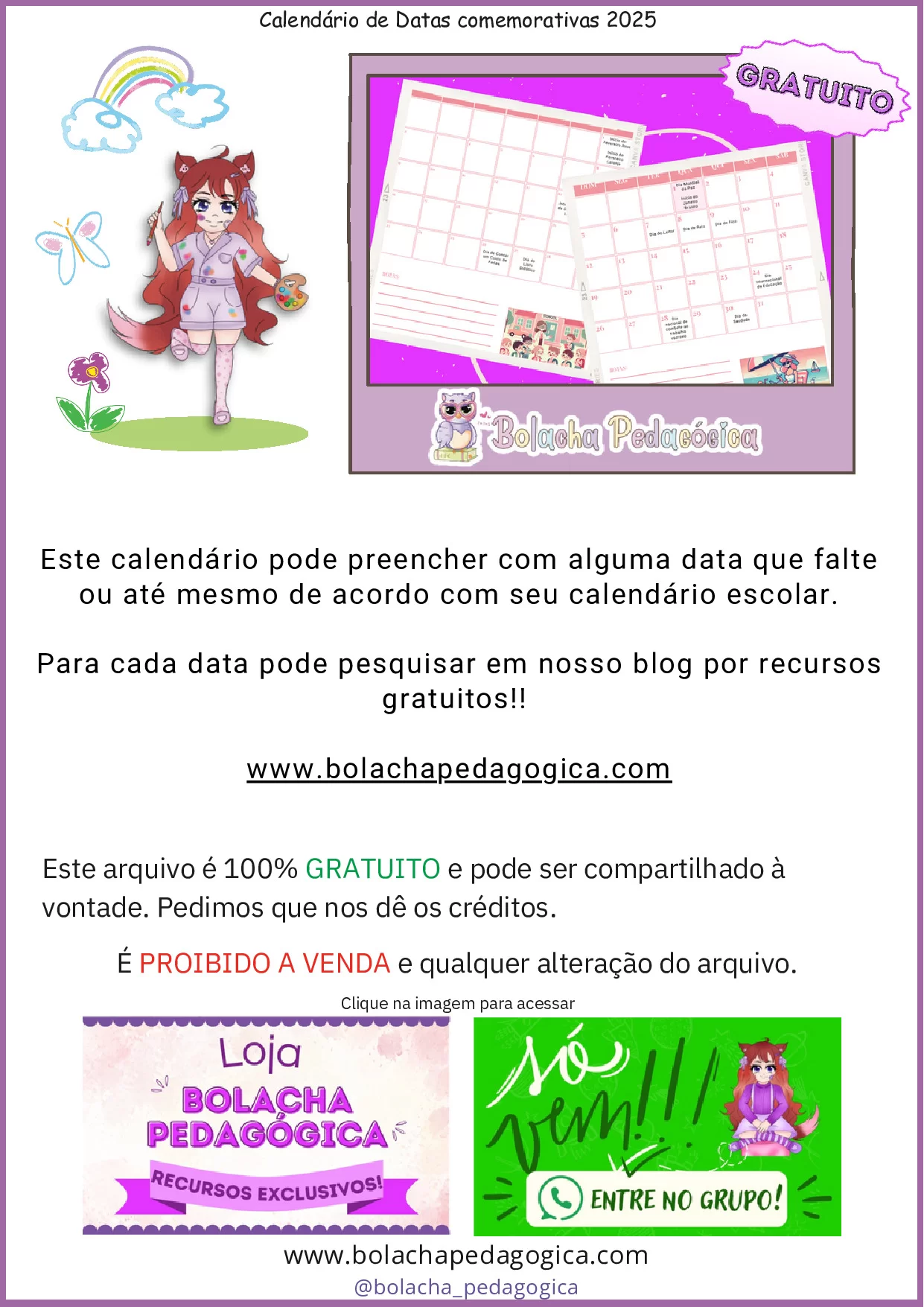 Calendário Interativo 2025 e Dias da Semana