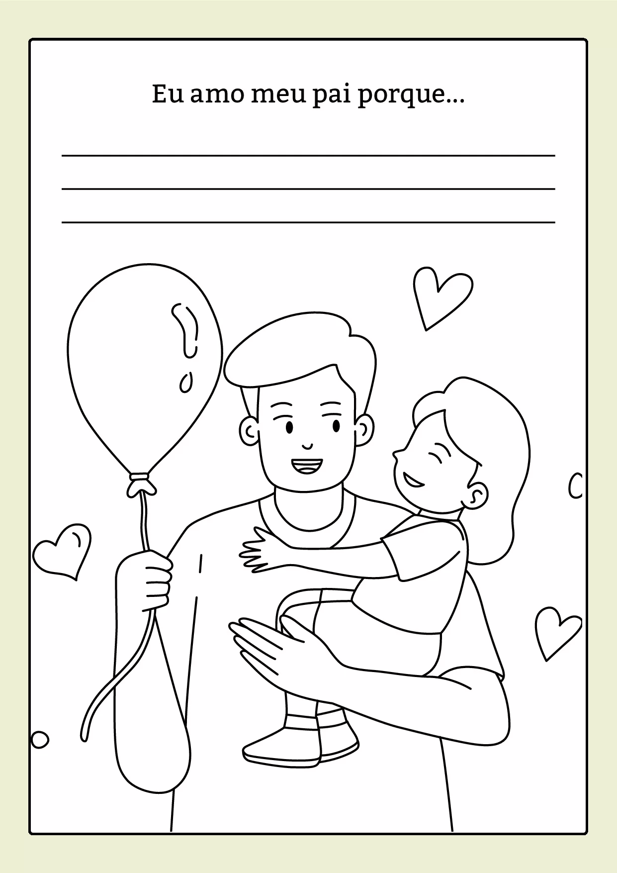 Dia Dos Pais Livro Para Escrever E Colorir 3