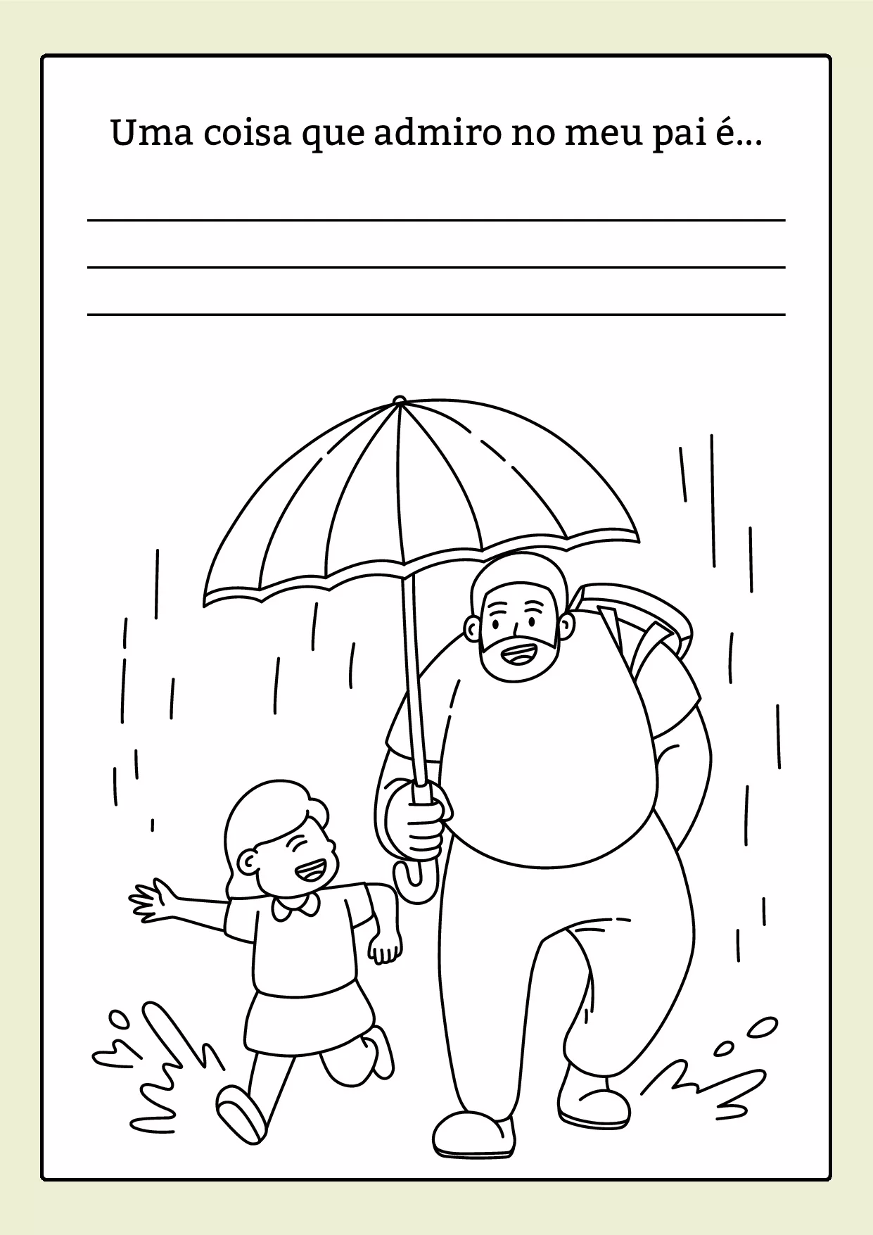 Dia Dos Pais Livro Para Escrever E Colorir 6