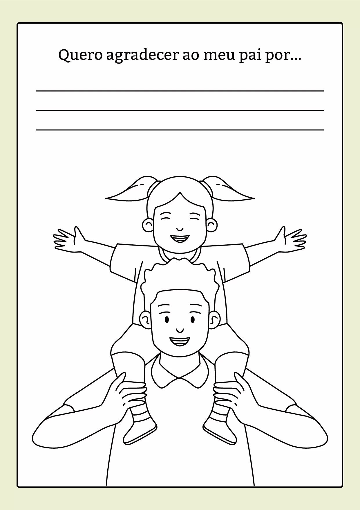 Dia Dos Pais Livro Para Escrever E Colorir 7