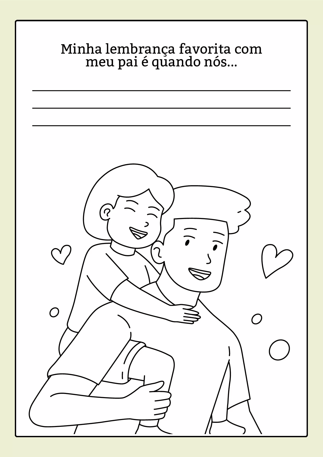 Dia Dos Pais Livro Para Escrever E Colorir 8