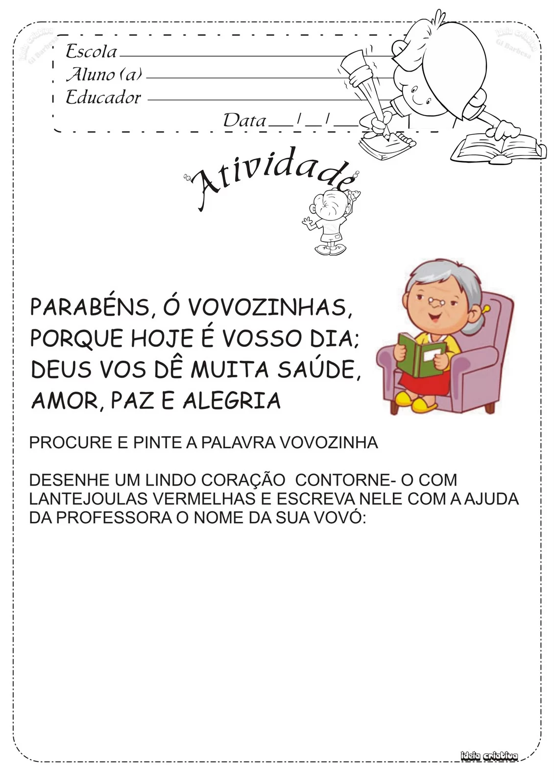 Atividades Dia dos Avós para Imprimir