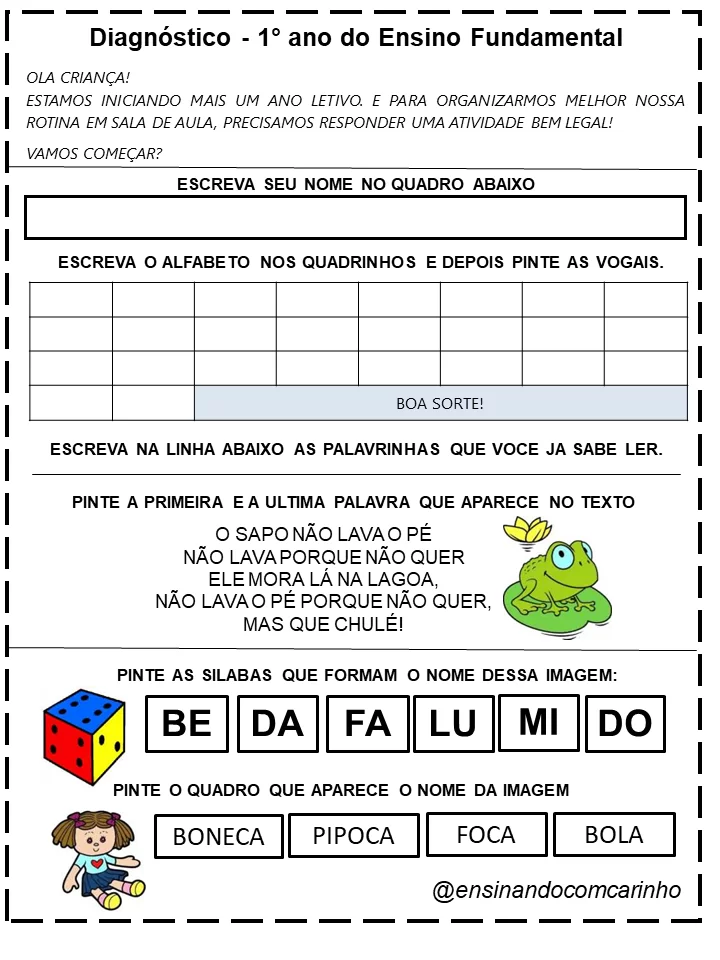 Atividades de Sondagem Diagnóstica 1