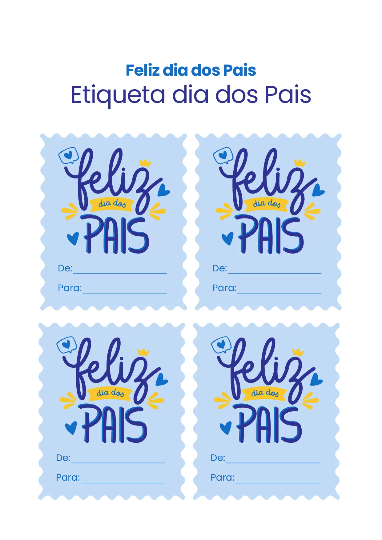 Etiqueta Adesiva “Feliz Dia dos Pais”