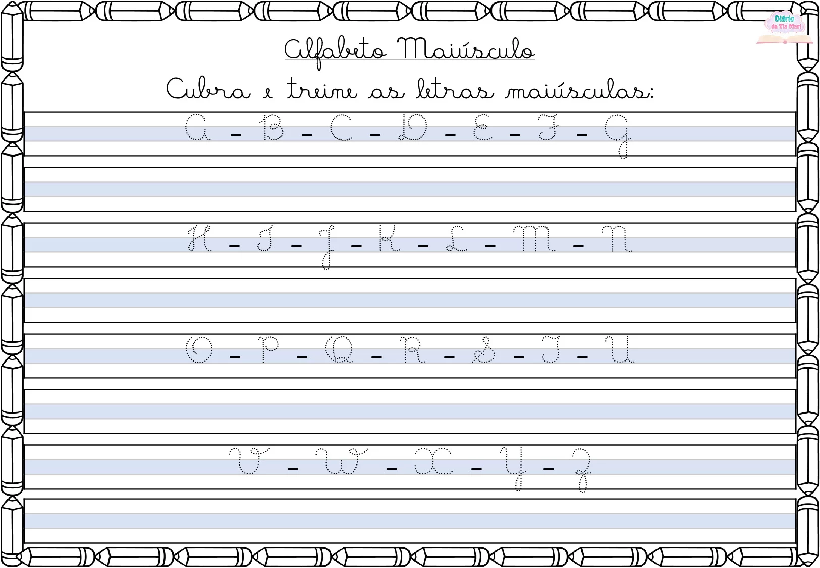 Cubra e treine as letras maiúsculas