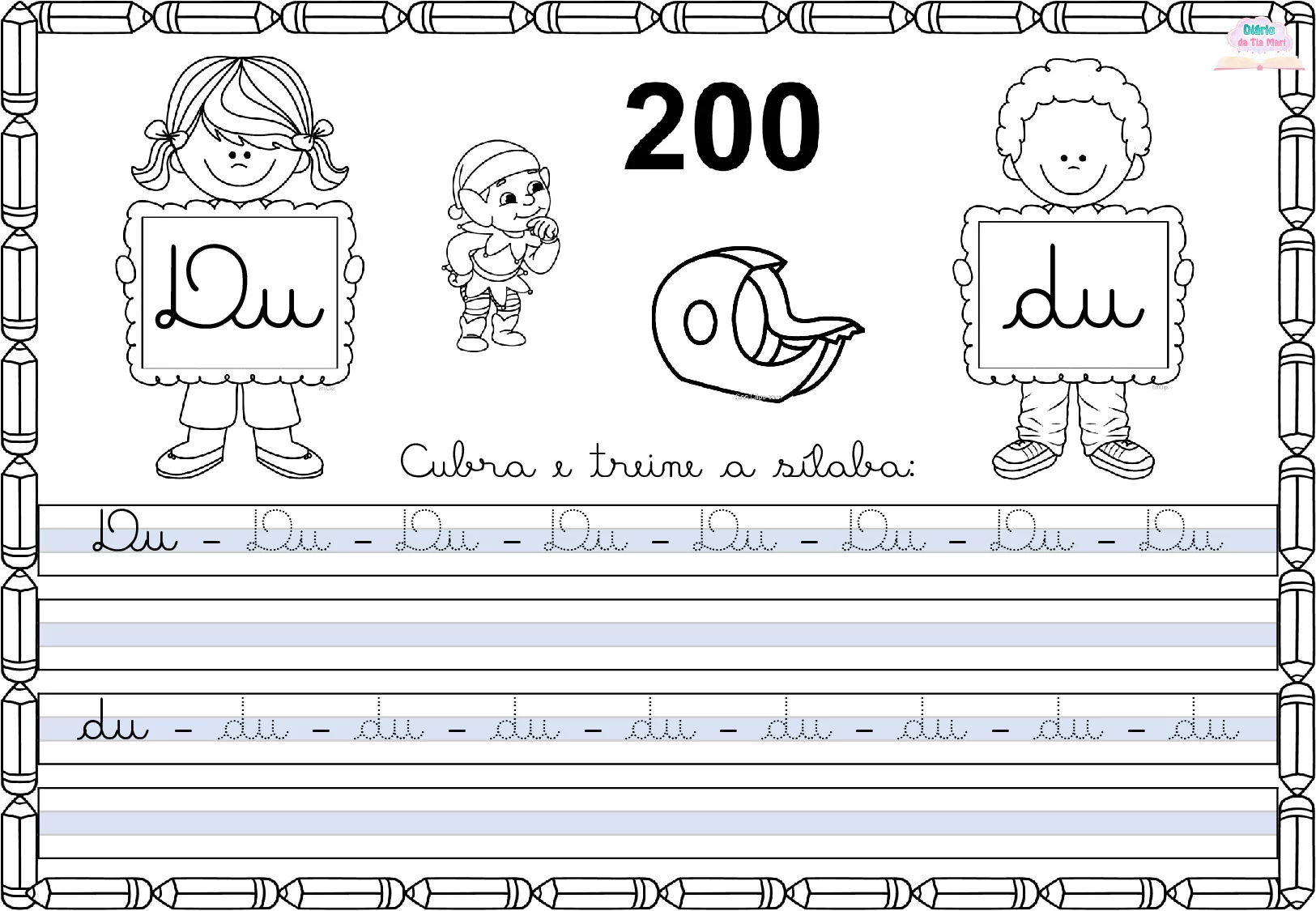 Cubra de treine a sílaba du