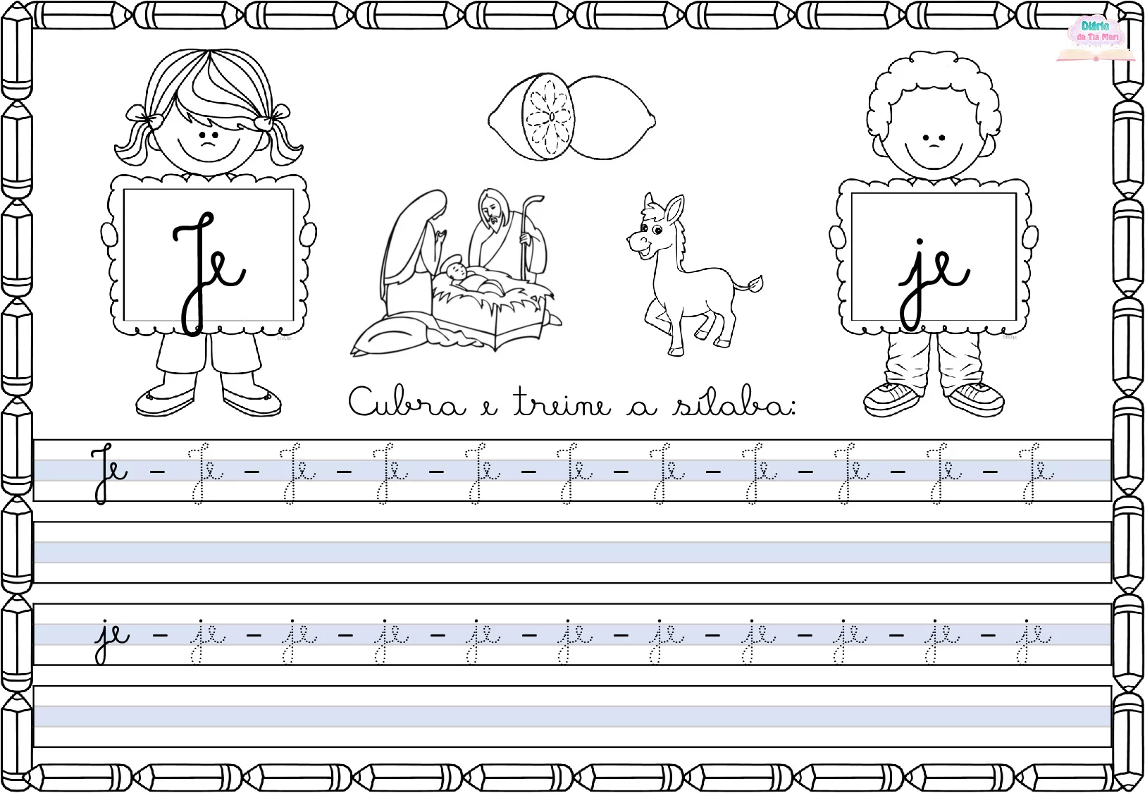 Cubra de treine a sílaba je