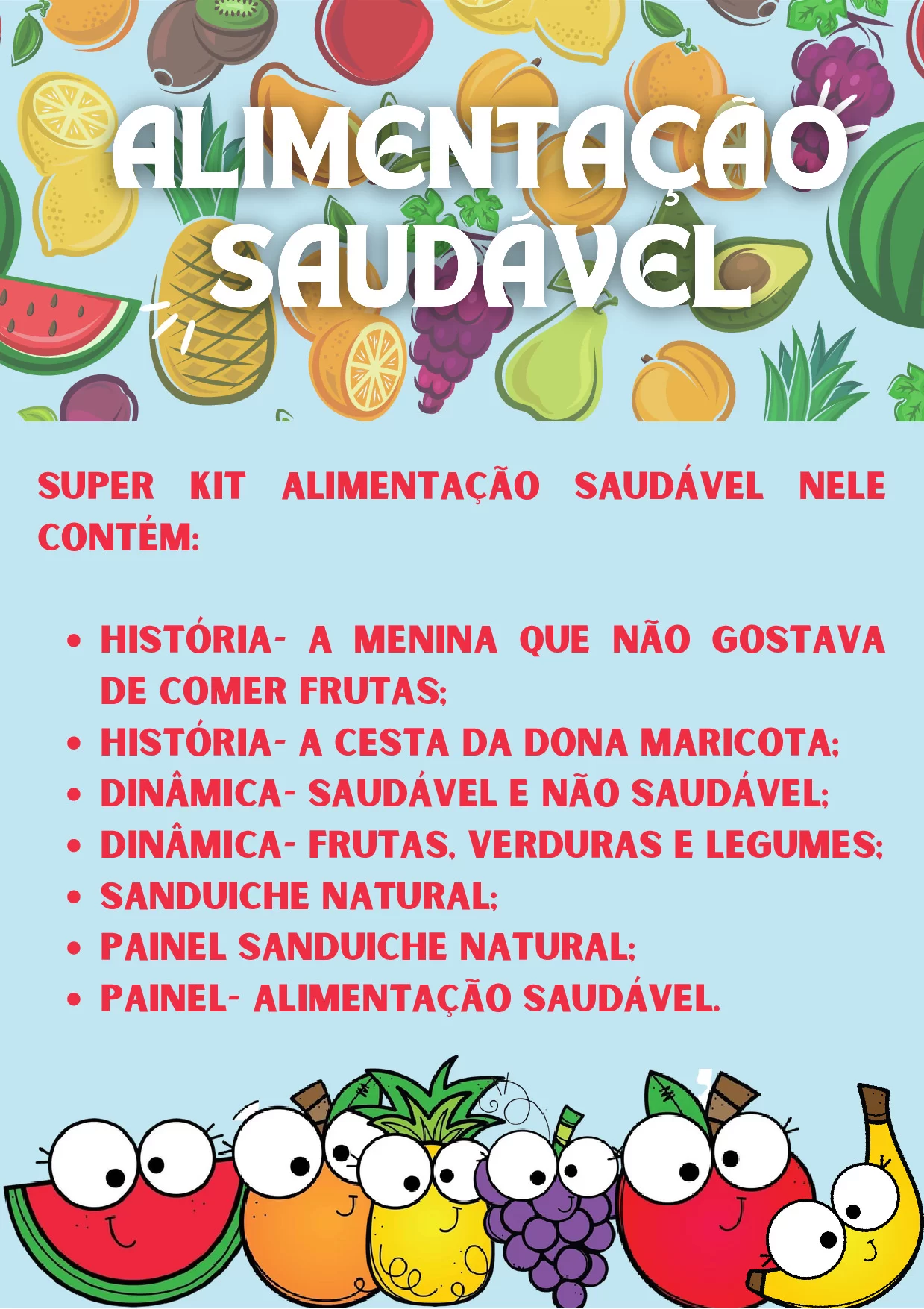 🍎 Super Kit Alimentação Saudável para Educação Infantil
