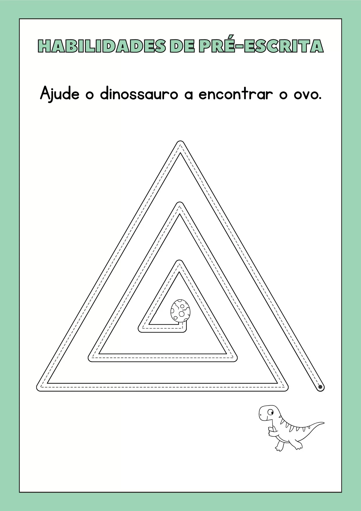 Habilidades De Pre Escrita Ajude O Dinossauro A Encontrar O Ovo 4