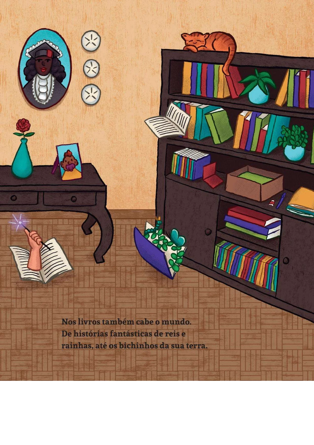 Nos livros também cabe o mundo.