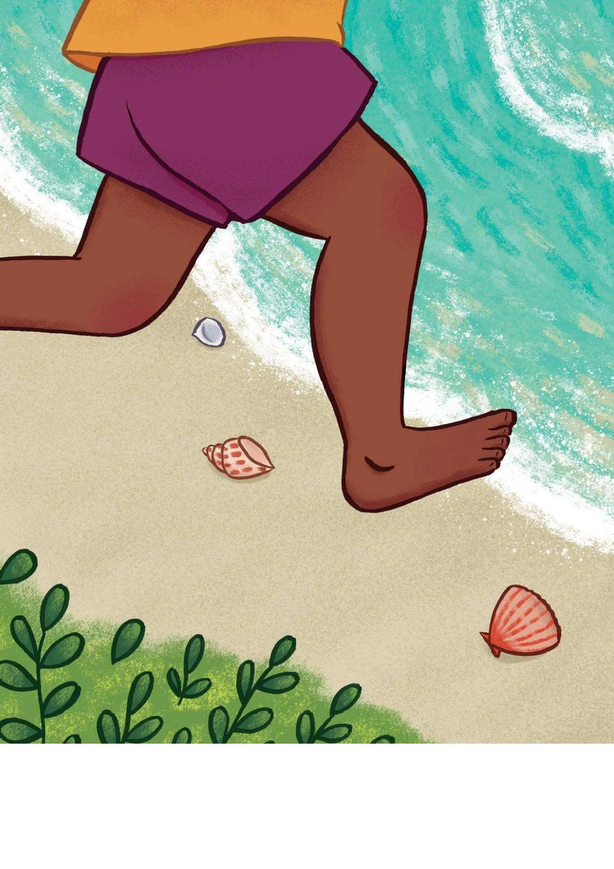 Sofia correndo na praia