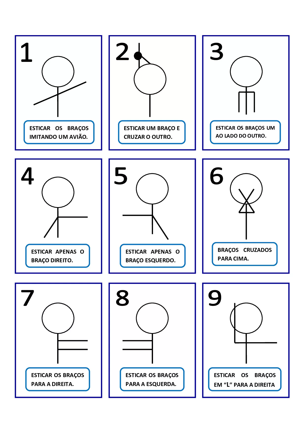 Jogo de Imitar Poses: Atividade Lúdica com Cartões