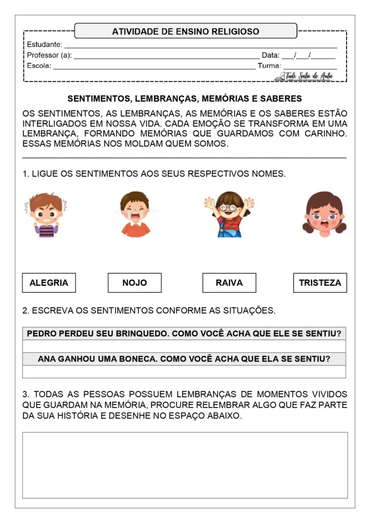 Escreva os sentidos conforme as sutuações