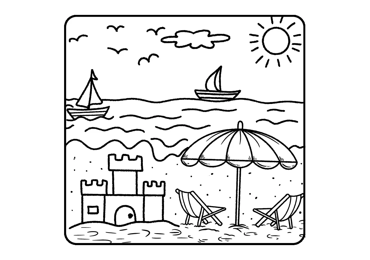 Colorir um dia na praia