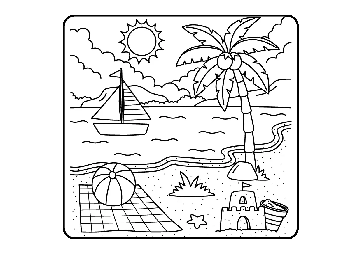 Livro De Colorir Adulto Azul Verao Relaxante 5