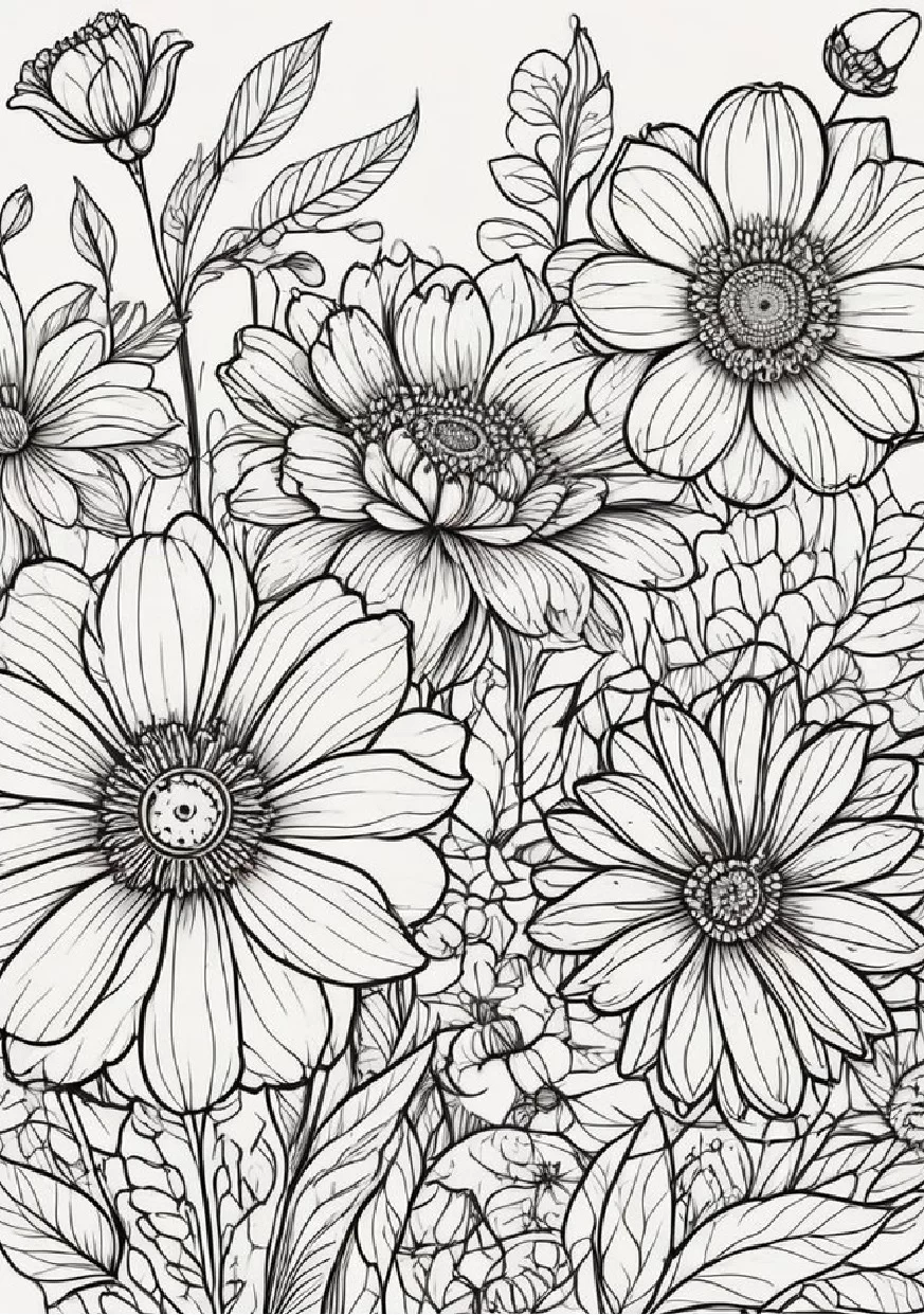 Livro De Colorir Flores 28 Ilustracoes Relaxantes 11