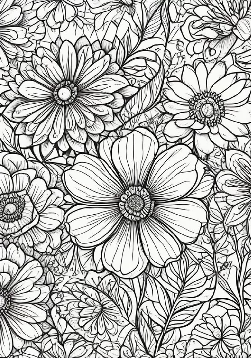 Livro De Colorir Flores 28 Ilustracoes Relaxantes 12