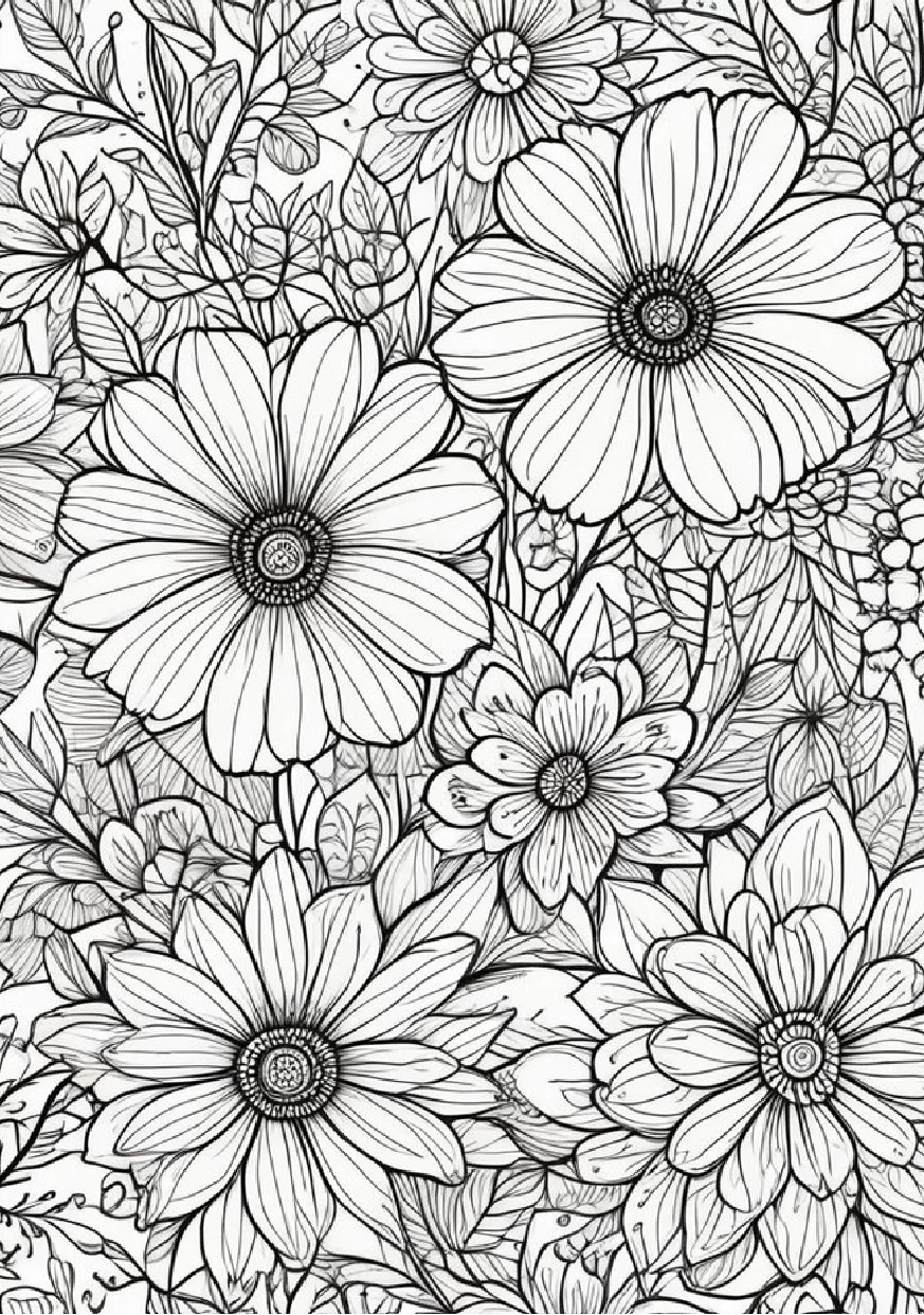 Livro De Colorir Flores 28 Ilustracoes Relaxantes 14