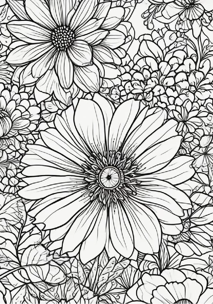 Livro De Colorir Flores 28 Ilustracoes Relaxantes 15