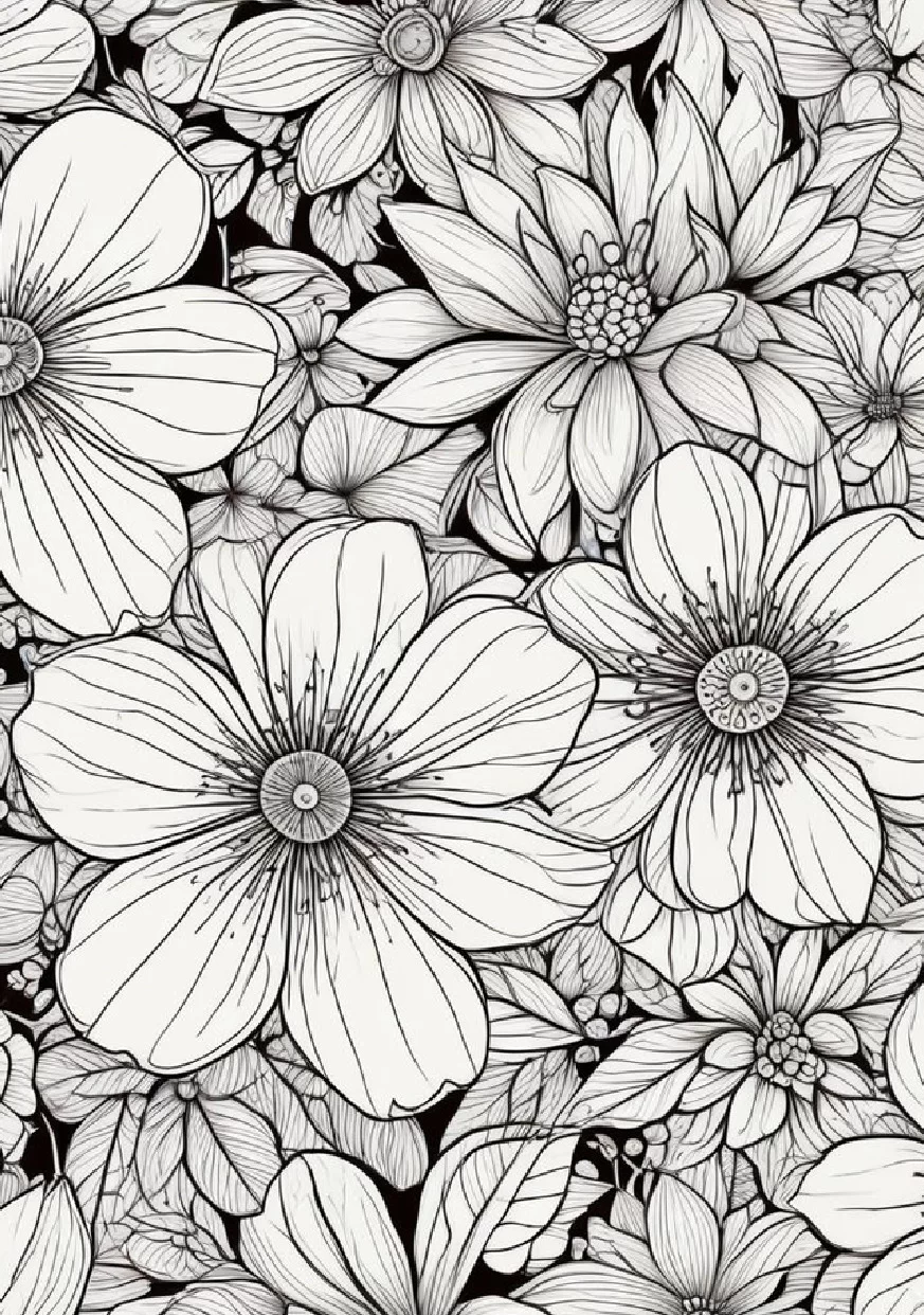 Livro De Colorir Flores 28 Ilustracoes Relaxantes 16