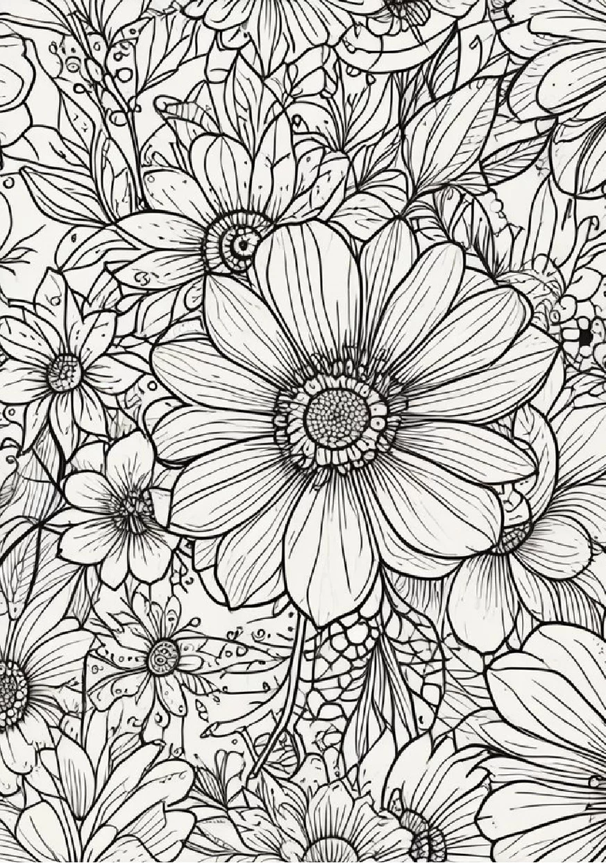Livro De Colorir Flores 28 Ilustracoes Relaxantes 17