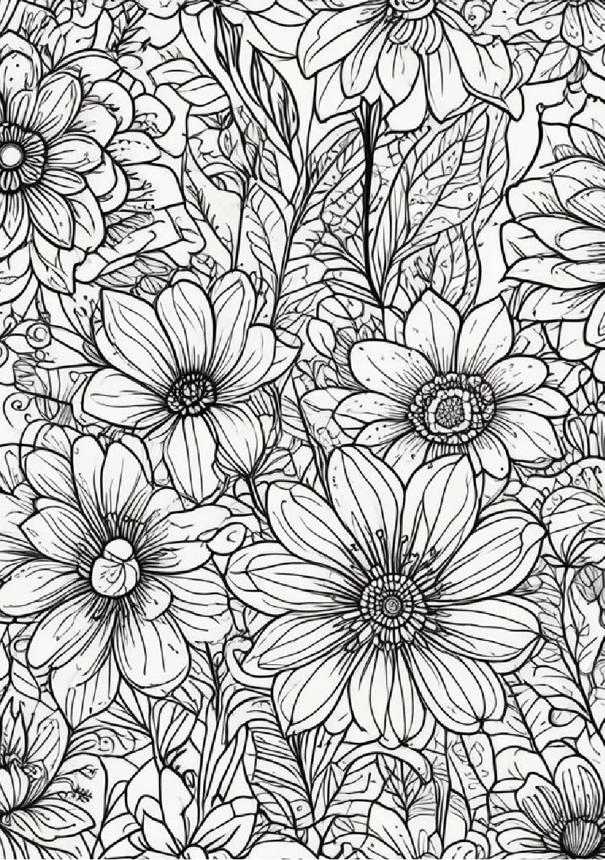 Livro De Colorir Flores 28 Ilustracoes Relaxantes 19