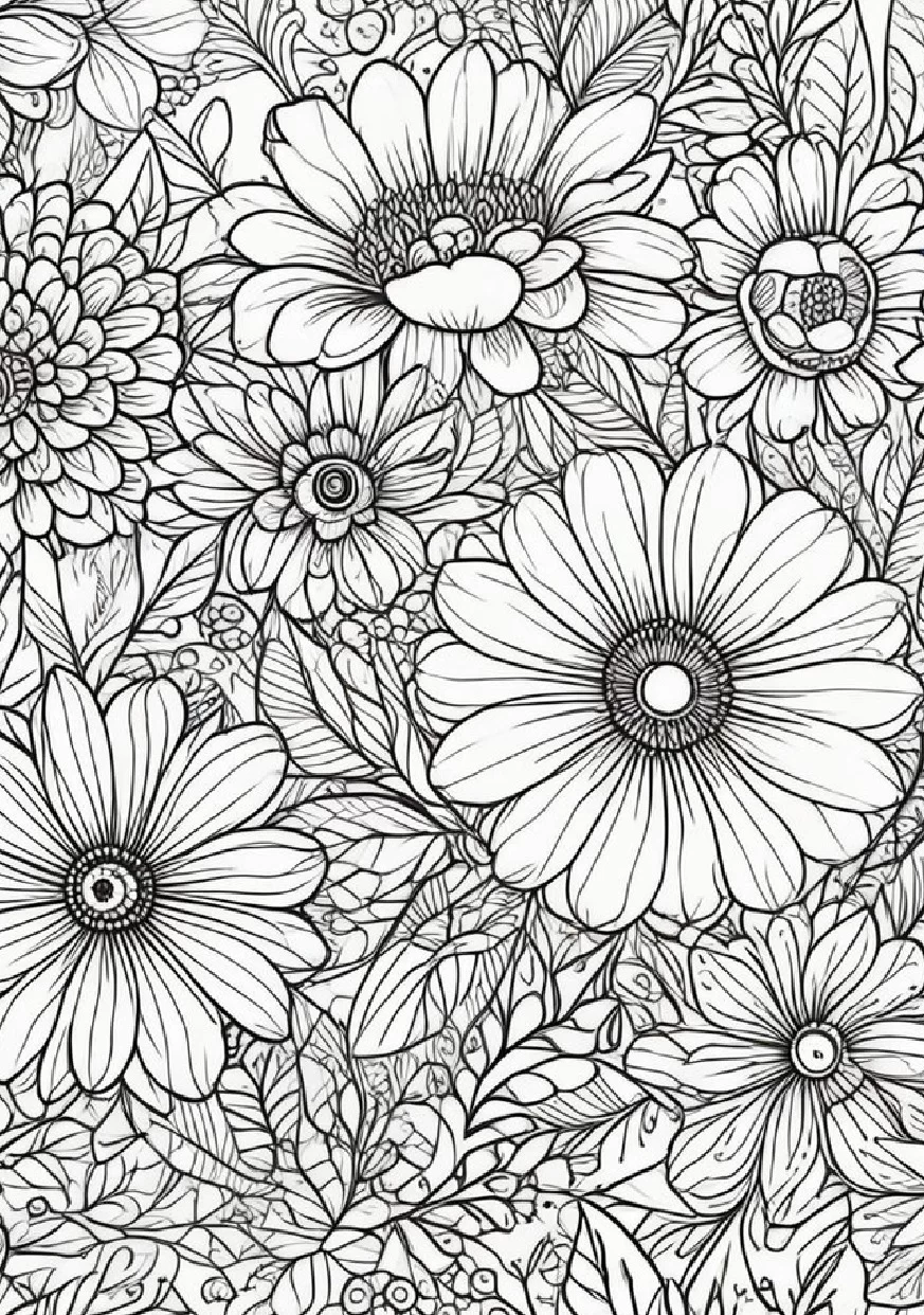 Livro De Colorir Flores 28 Ilustracoes Relaxantes 22