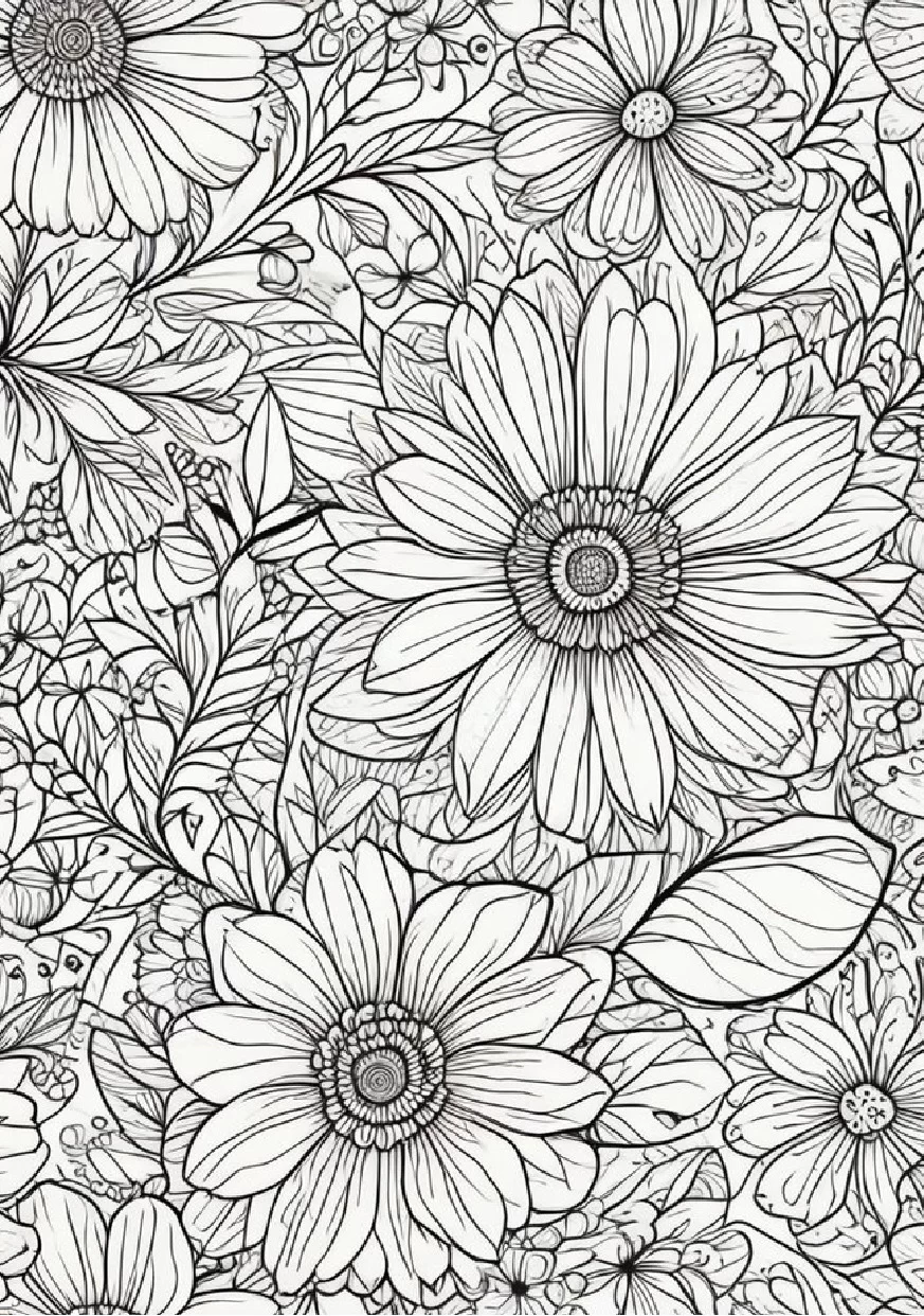 Livro De Colorir Flores 28 Ilustracoes Relaxantes 24