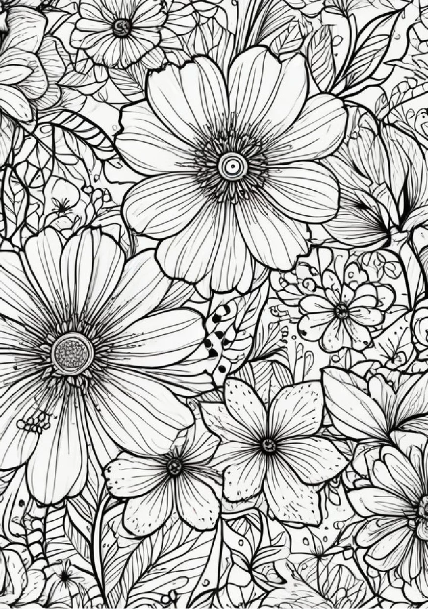 Livro De Colorir Flores 28 Ilustracoes Relaxantes 25
