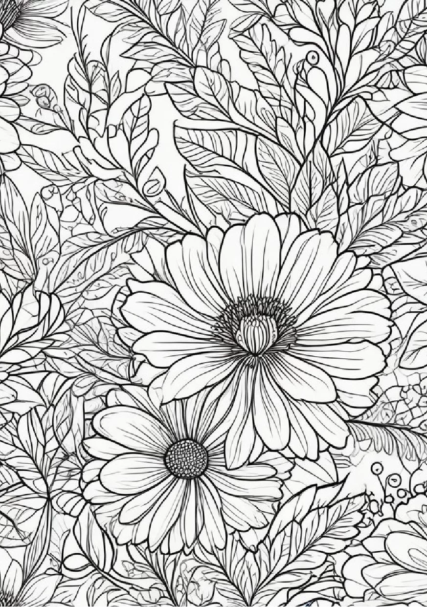 Livro De Colorir Flores 28 Ilustracoes Relaxantes 26