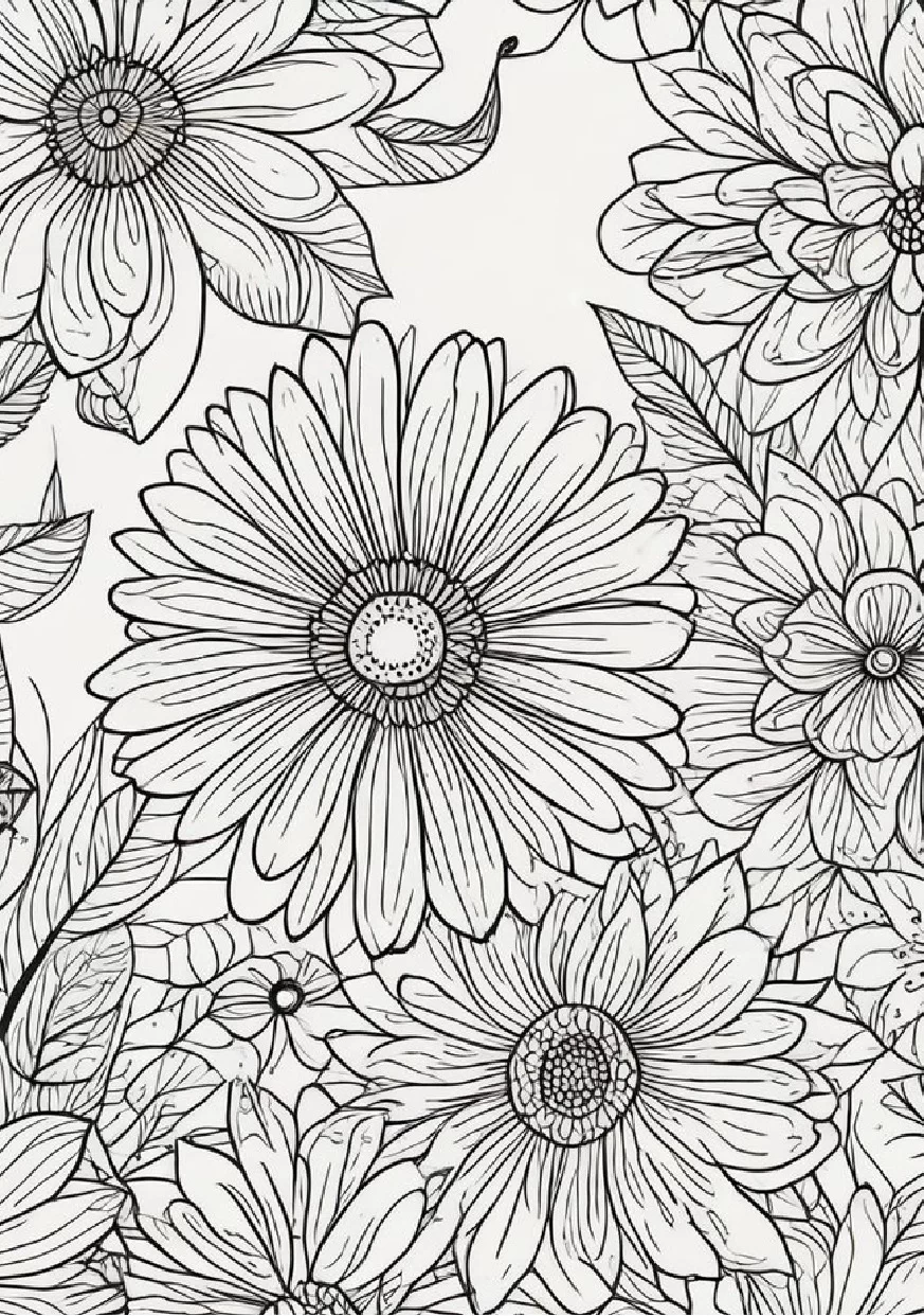 Livro De Colorir Flores 28 Ilustracoes Relaxantes 29