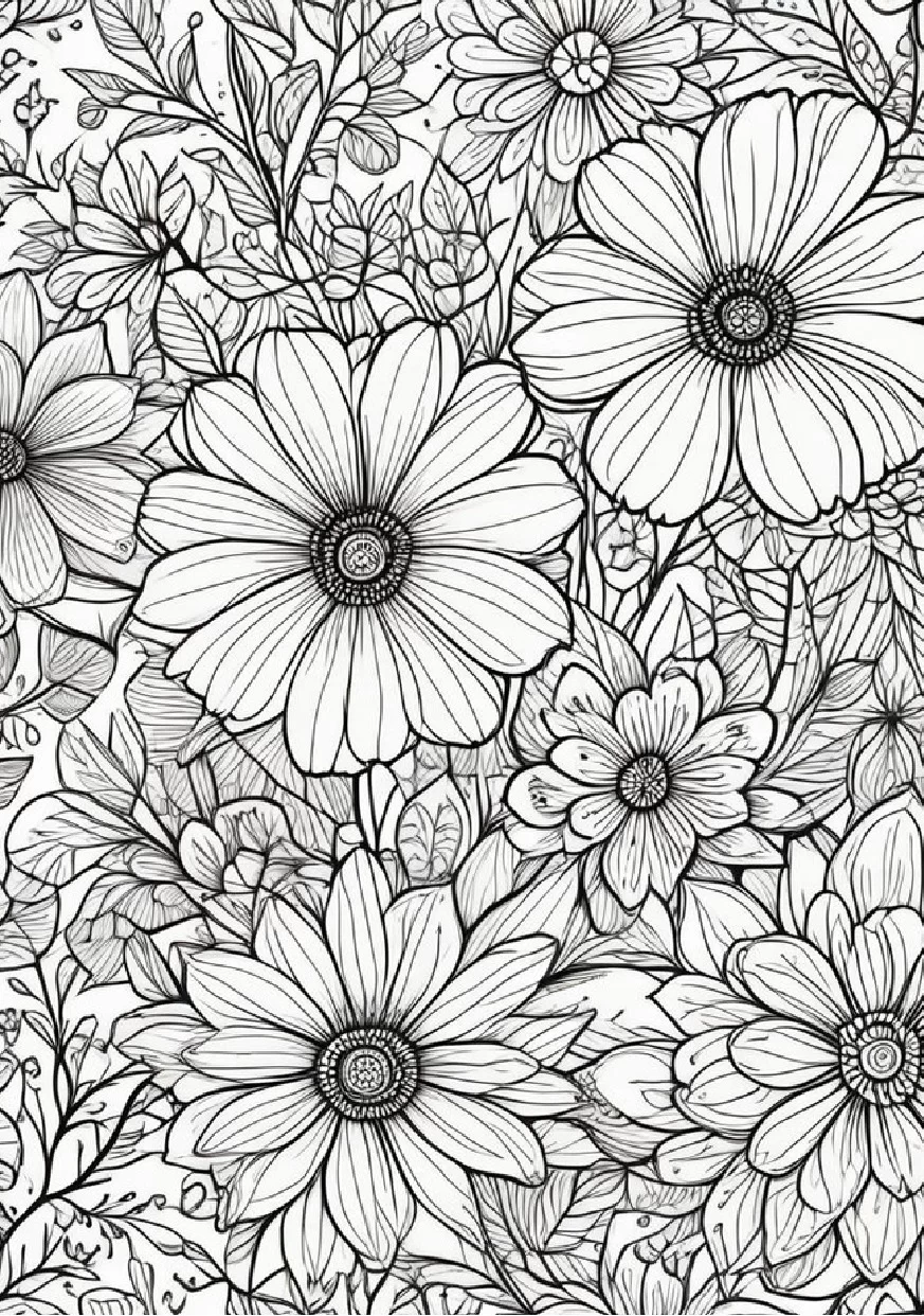 Livro De Colorir Flores 28 Ilustracoes Relaxantes 3