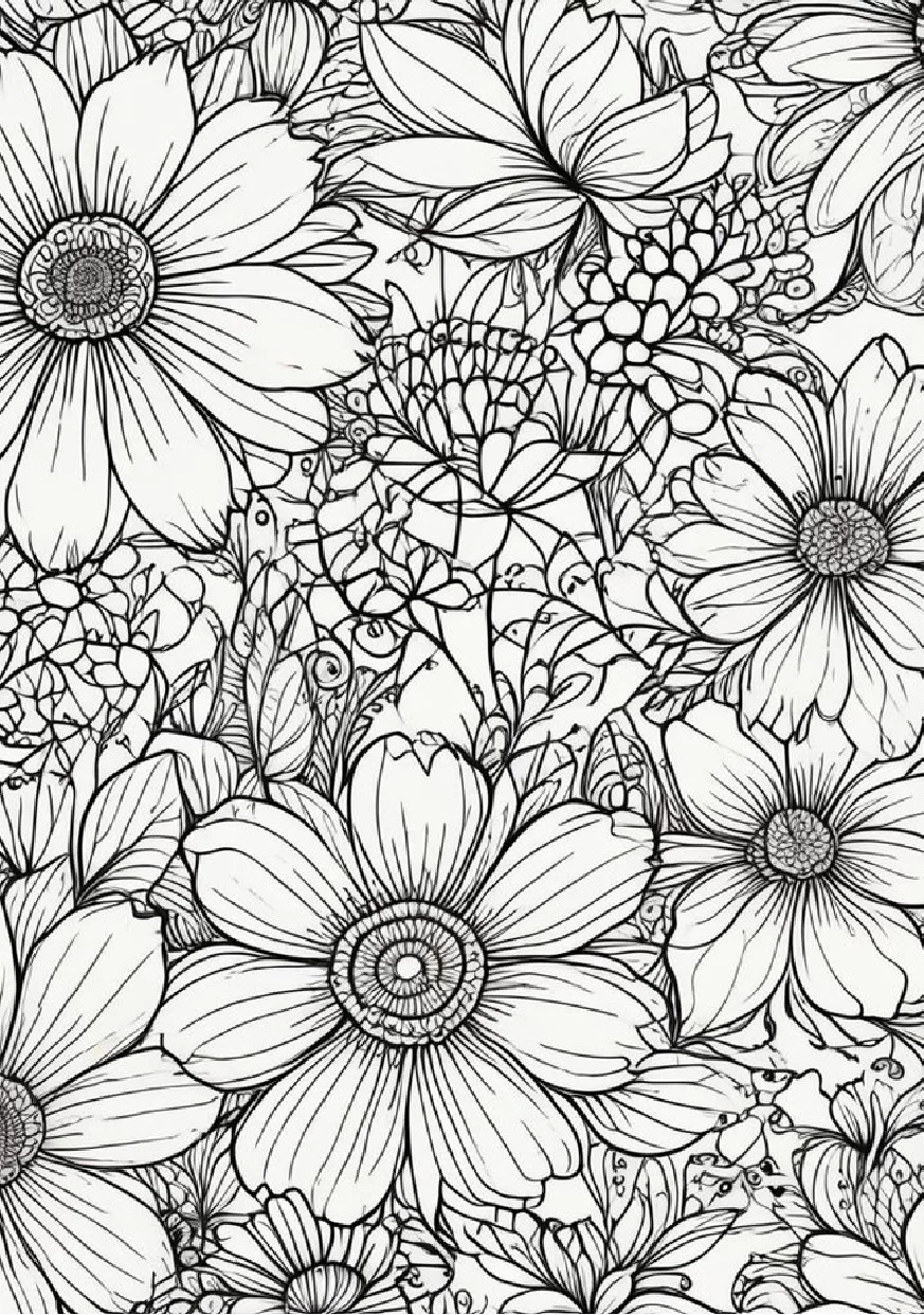 Livro De Colorir Flores 28 Ilustracoes Relaxantes 30
