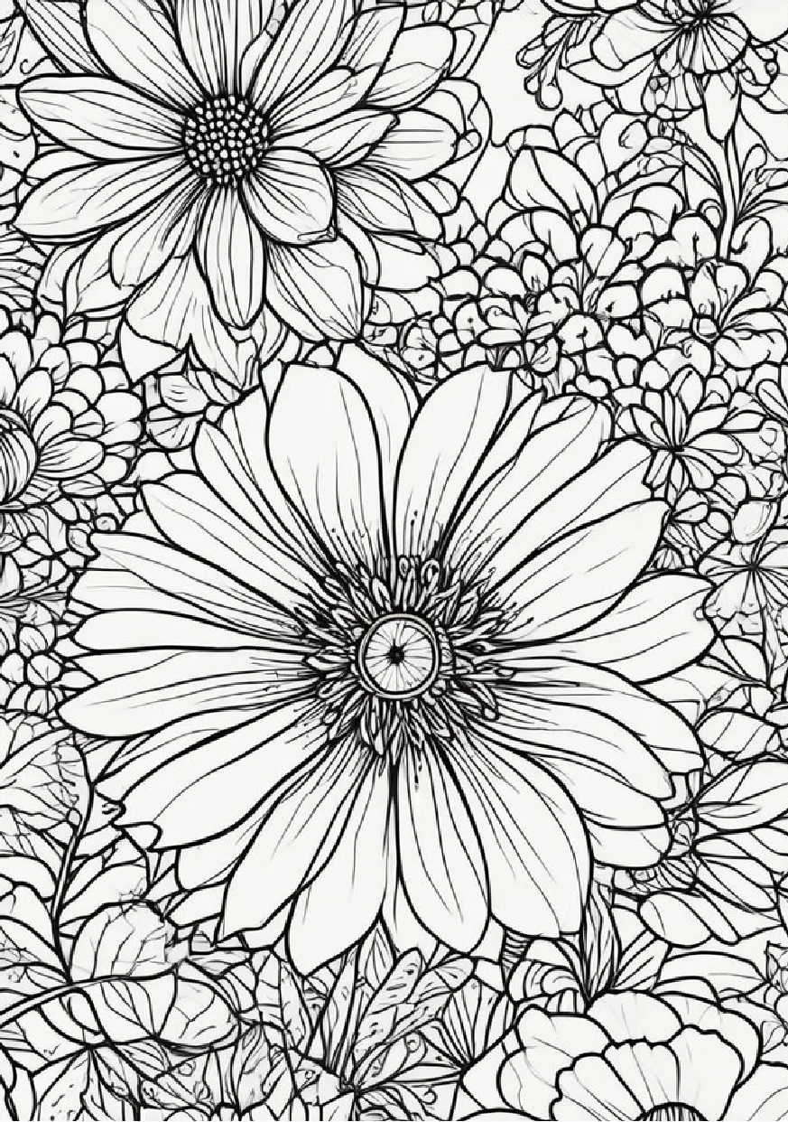 Livro De Colorir Flores 28 Ilustracoes Relaxantes 5