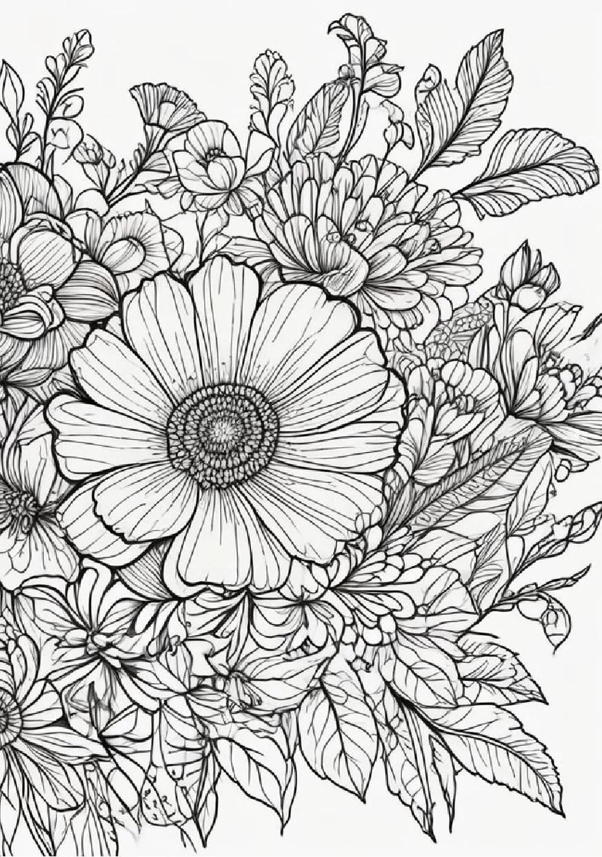 Livro De Colorir Flores 28 Ilustracoes Relaxantes 7