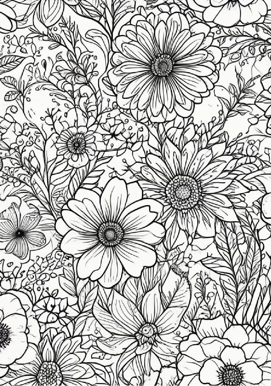 Livro De Colorir Flores 28 Ilustracoes Relaxantes 9