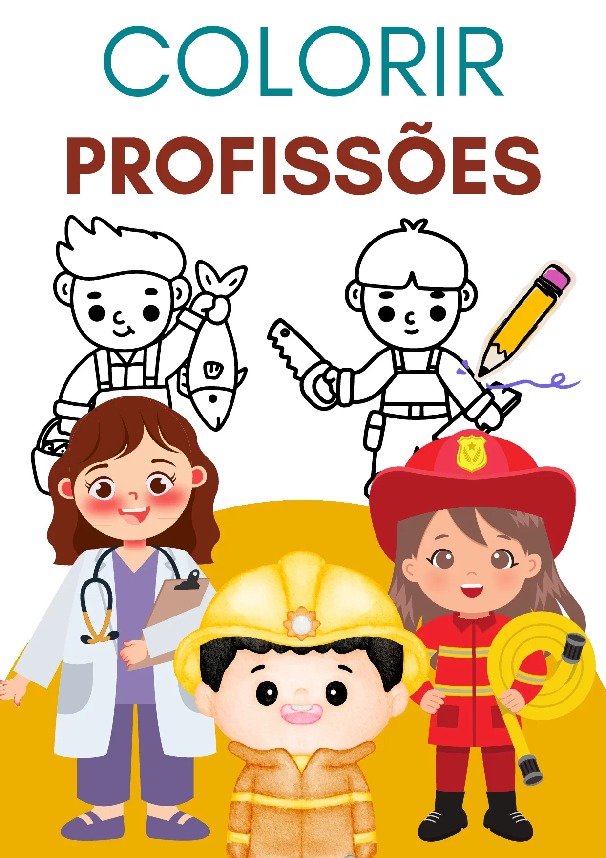 Livro de Colorir Profissões – Diferentes Carreiras