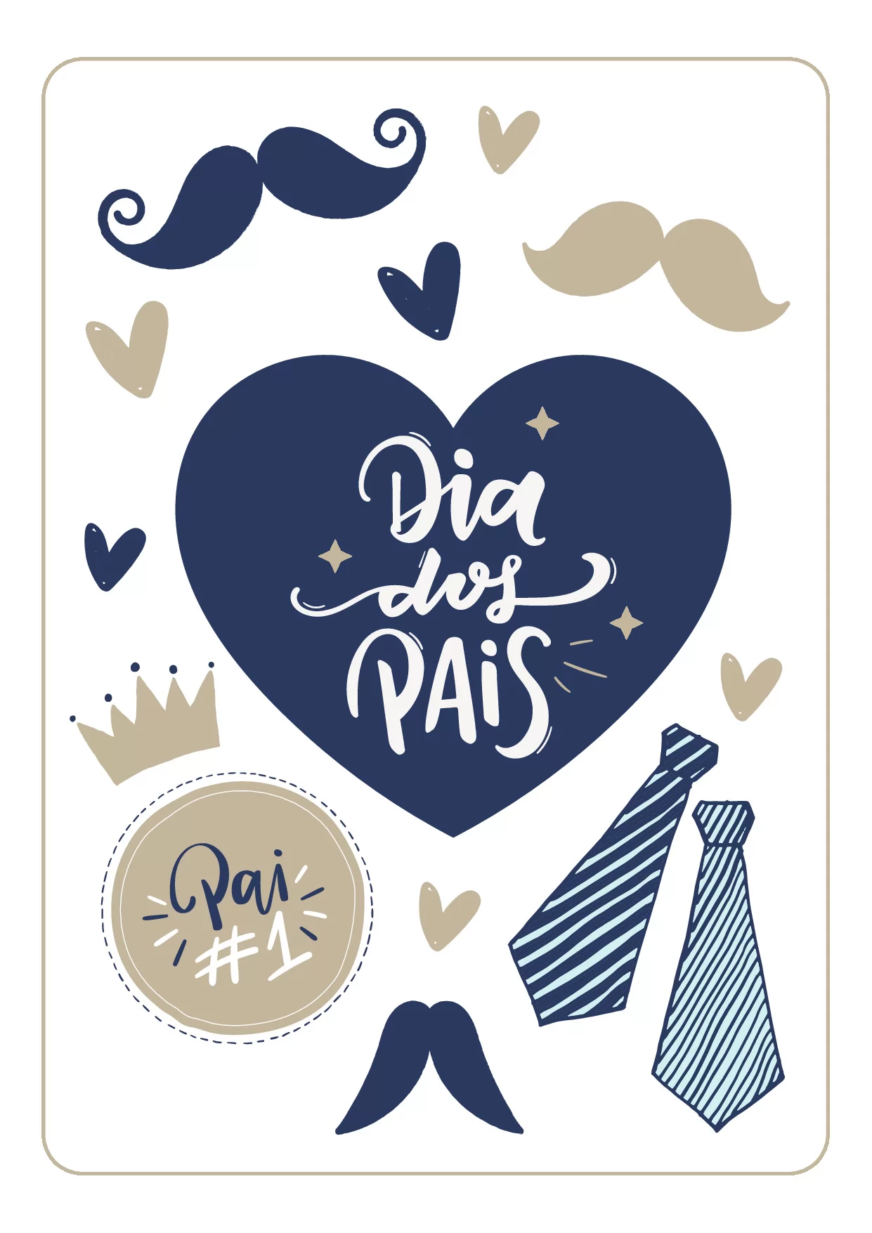 Topo de bolo dia dos pais – ilustração 2