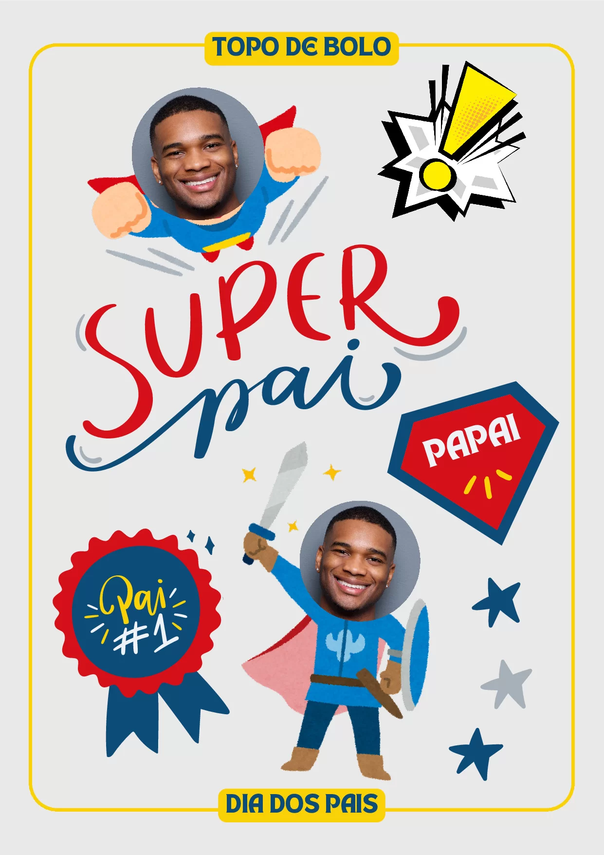 Topo de Bolo para o Dia dos Pais – Tema Super-Herói