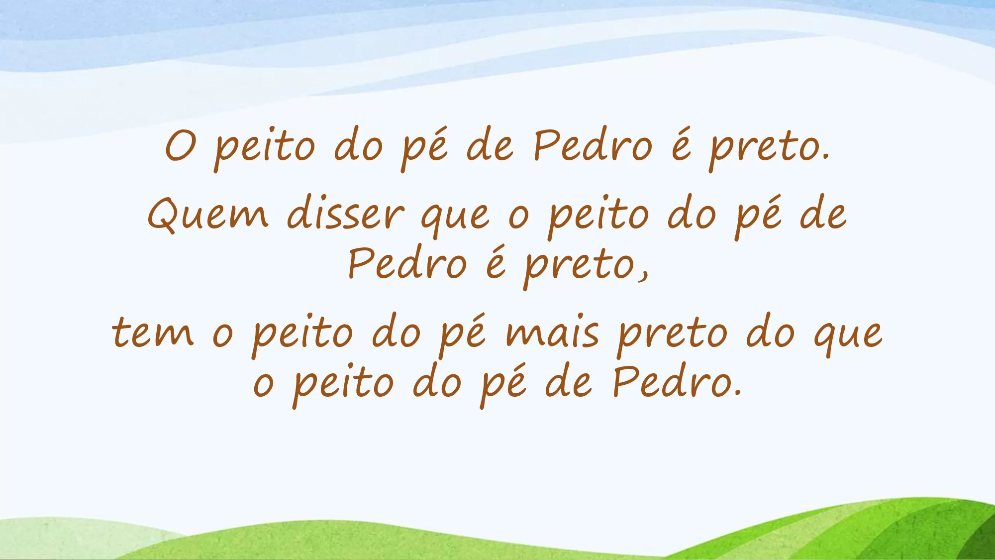 O peito do pé de pedro é preto