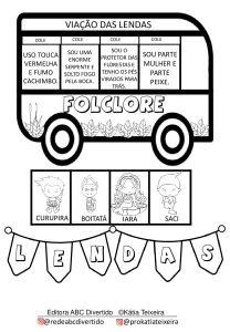 Atividade de Folclore: Viação das Lendas em PDF