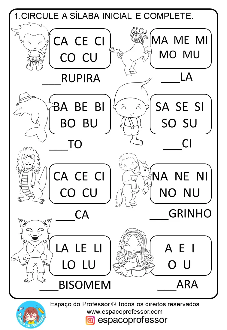 Atividades de Alfabetização Folclore – ilustração 2