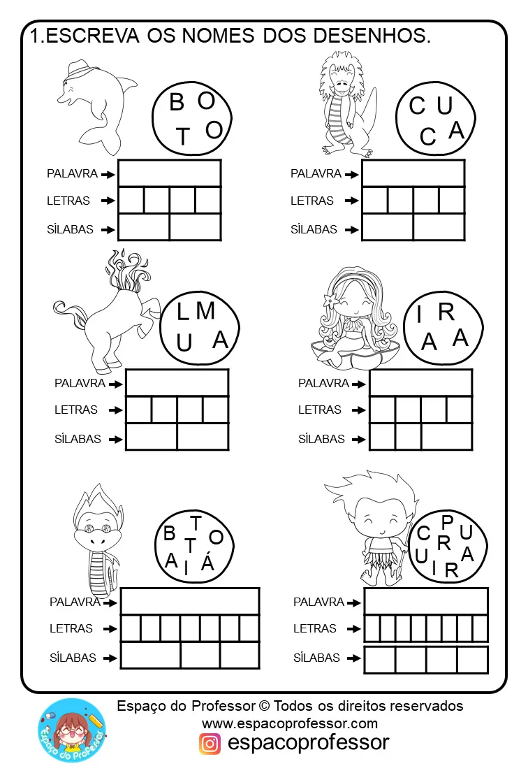 Atividades De Alfabetizacao Folclore Para Imprimir 3