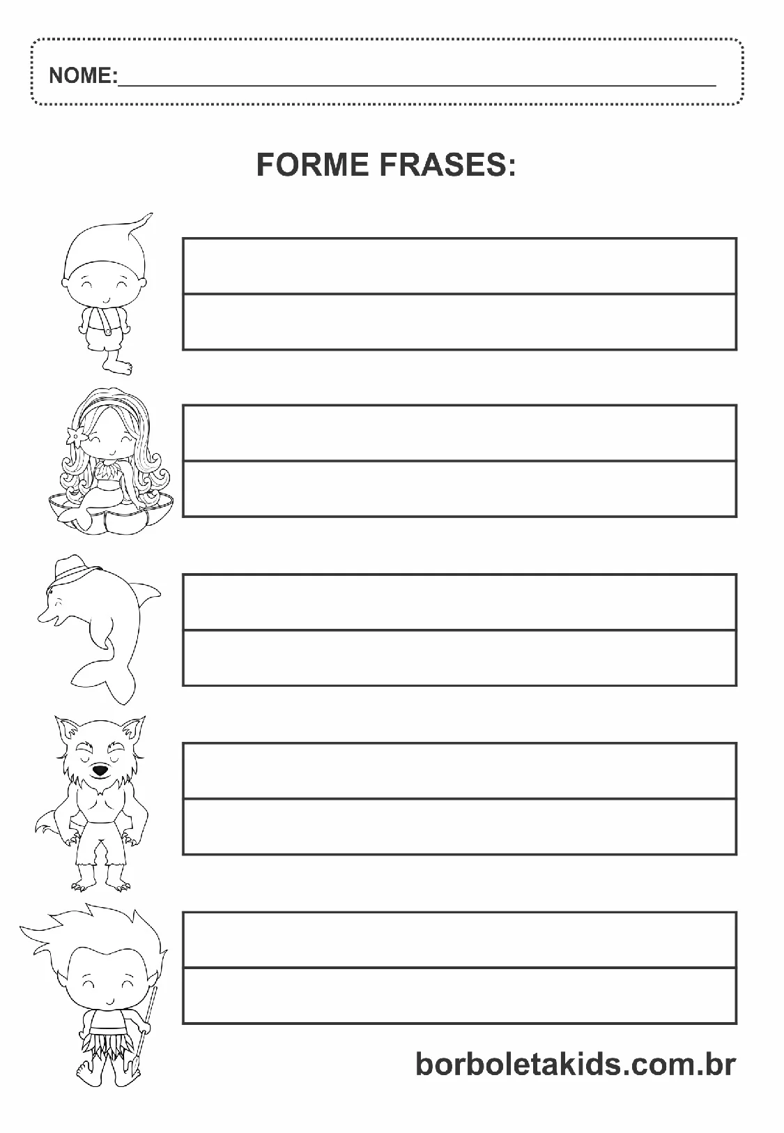 Atividades de folclore para imprimir em PDF – ilustração 2