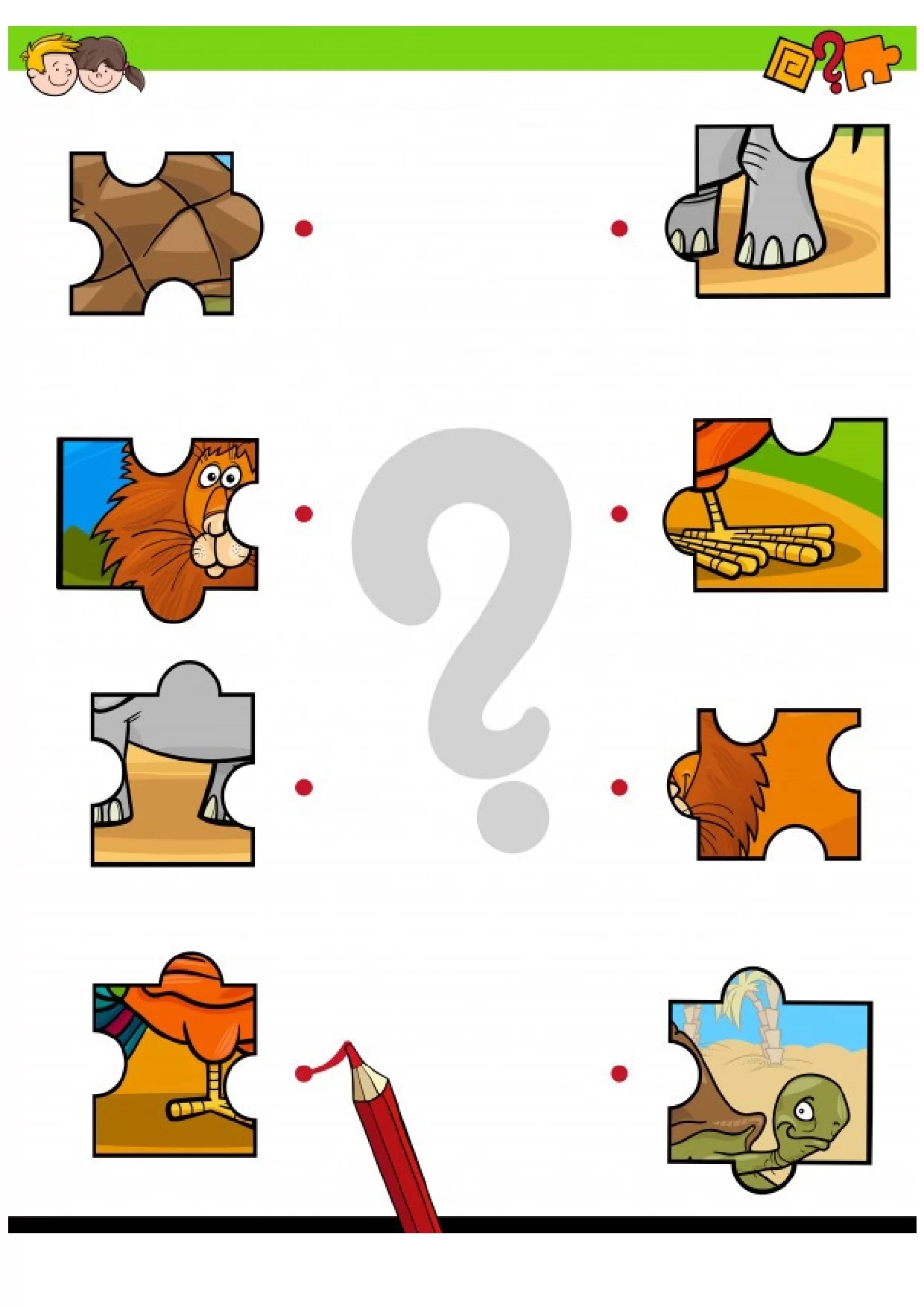 Atividades de ligar as Metades de Animais Educação Infantil