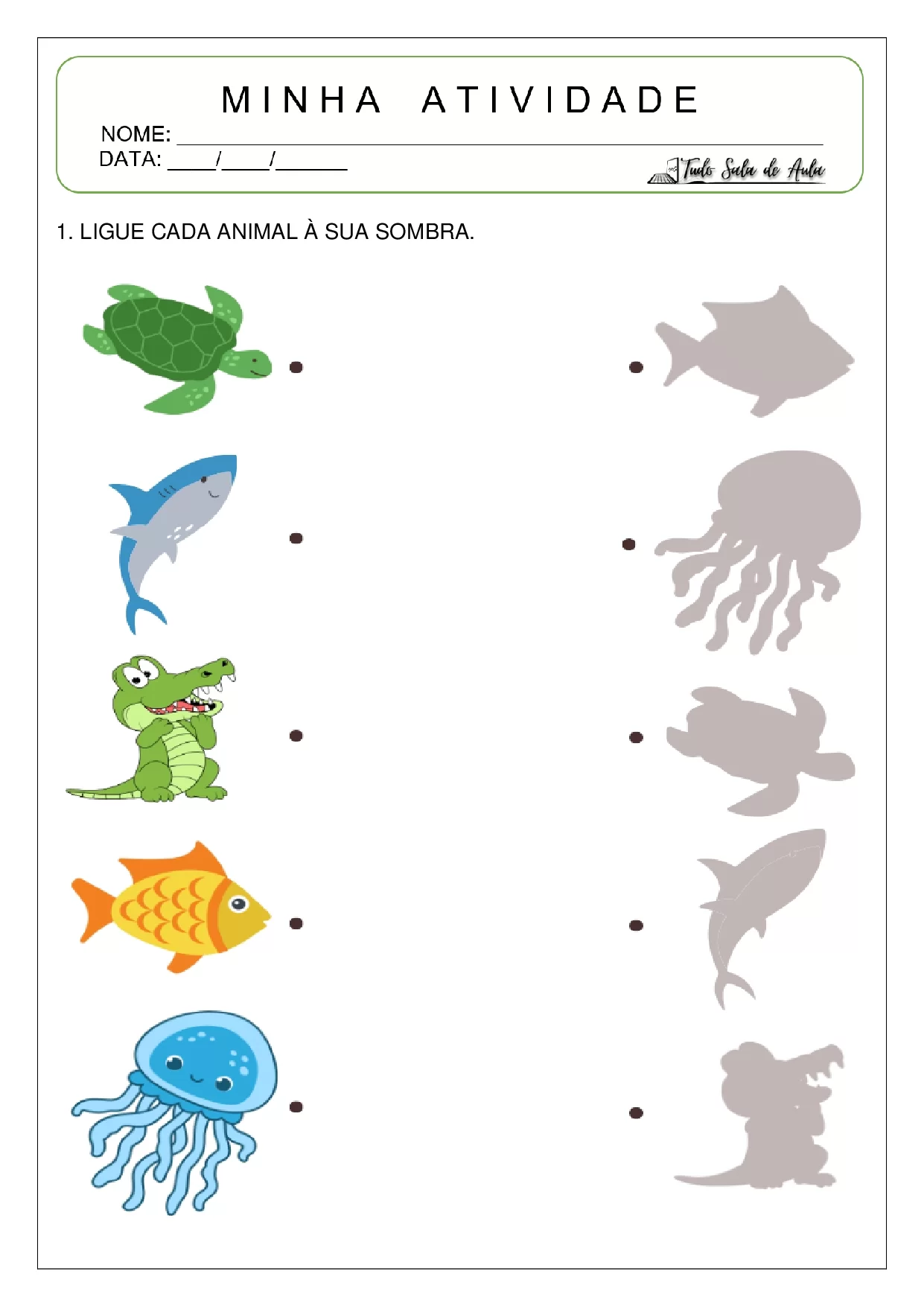 Atividades de Ligar as Sombras – ilustração 2