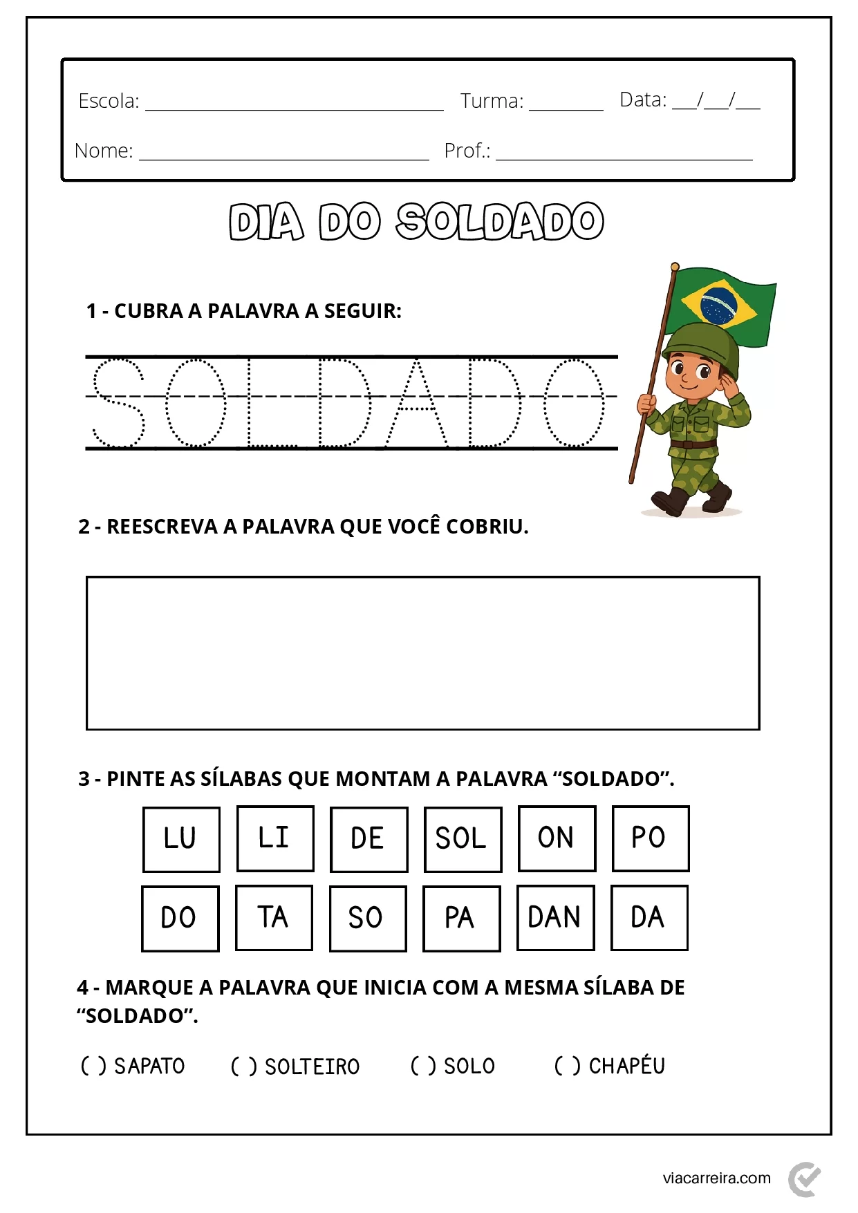 Atividades Dia Do Soldado Em PDF Para Imprimir 10